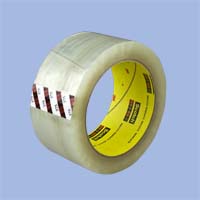 3M 371 2" x 110 yds Clear Acrylic 1.9 mil Packaging Tape, 36 rolls/case